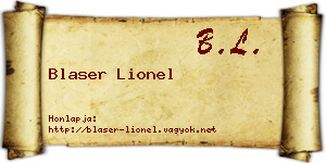 Blaser Lionel névjegykártya